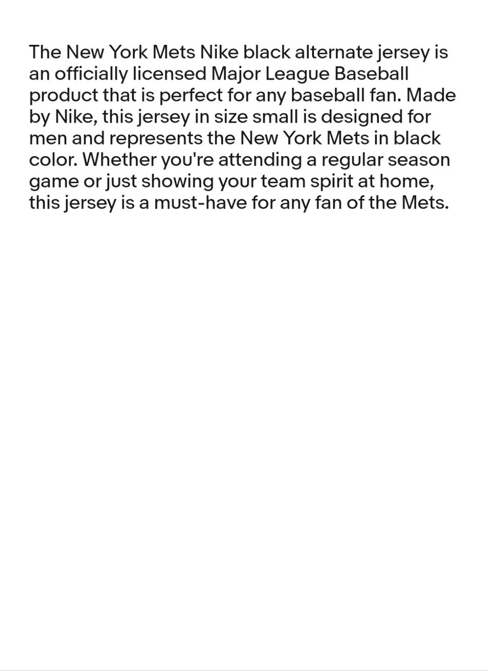 New York Mets Nike  black alternate jersey Size L - Picture 4 of 4